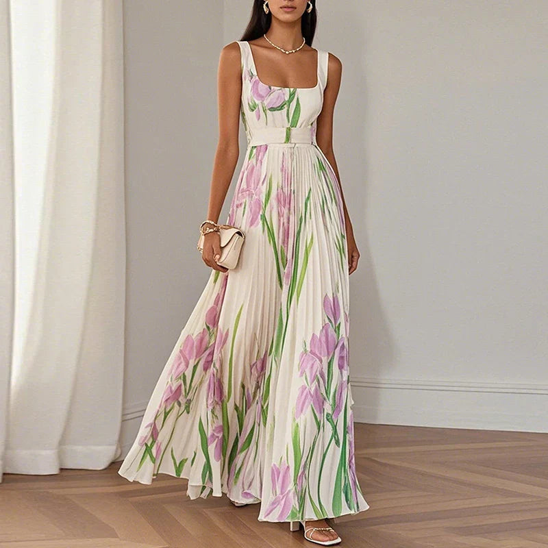 Isla | Elegante Maxi Abito con Motivo Floreale