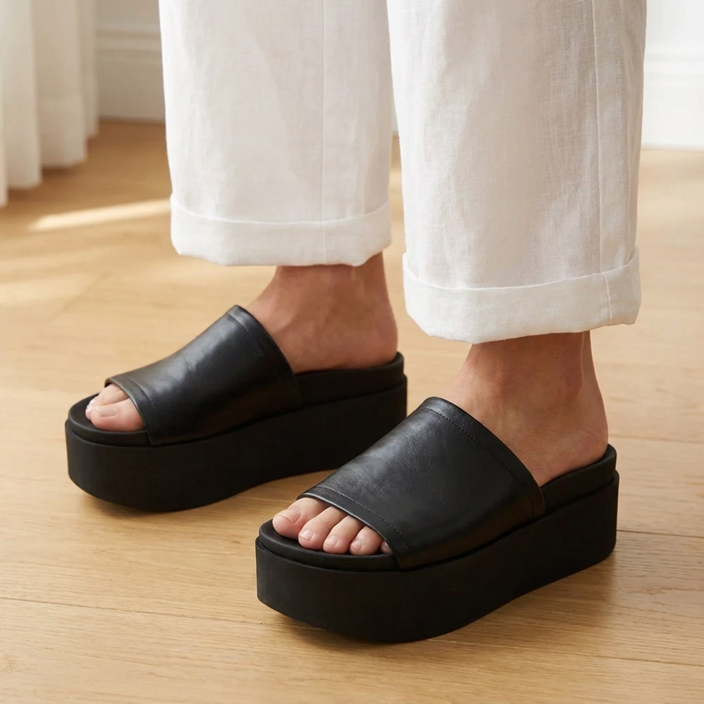 Arianna™ | Ciabatte in Pelle con Platform