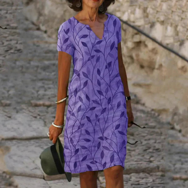 Noelle™ | Vestito con Design a Foglia