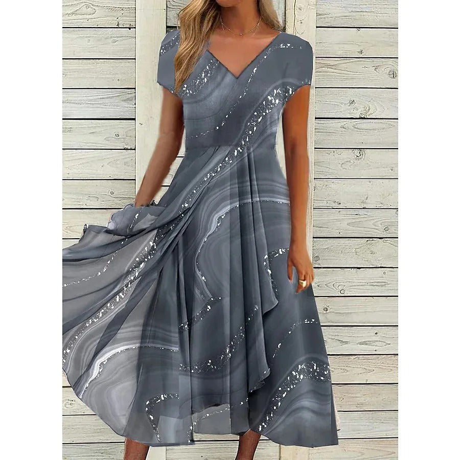 Lyanne™ | Vestito Midi con Scollatura a V Elegante
