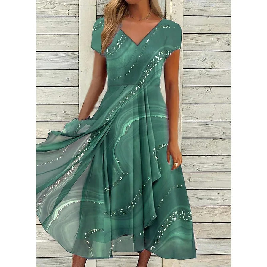 Lyanne™ | Vestito Midi con Scollatura a V Elegante